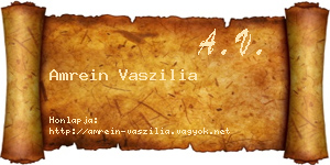 Amrein Vaszilia névjegykártya